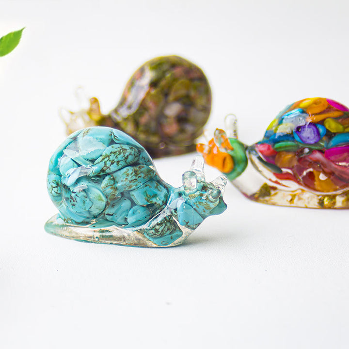 Olivenorma Crystal Epoxy Snail Gemstone Decoration - image 4