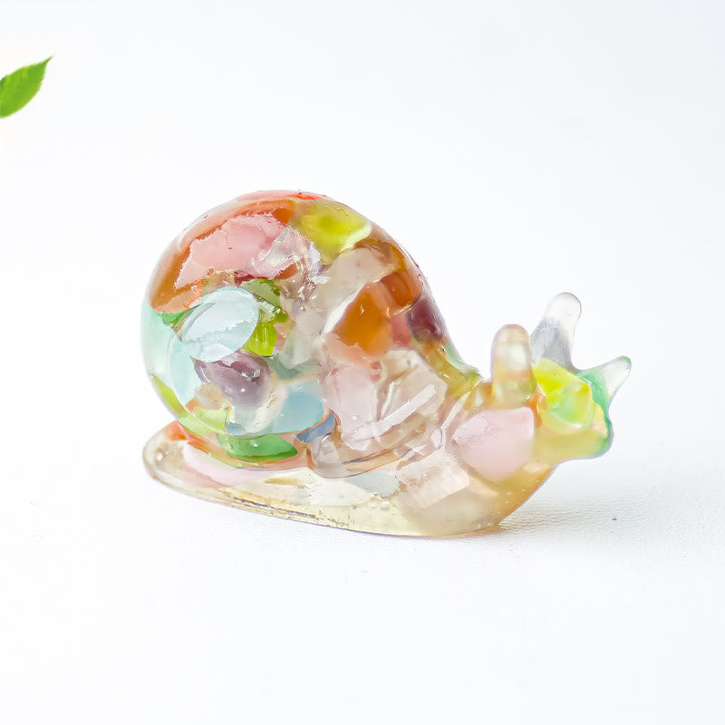 Olivenorma Crystal Epoxy Snail Gemstone Decoration - Cat's Eye Stone - image 9