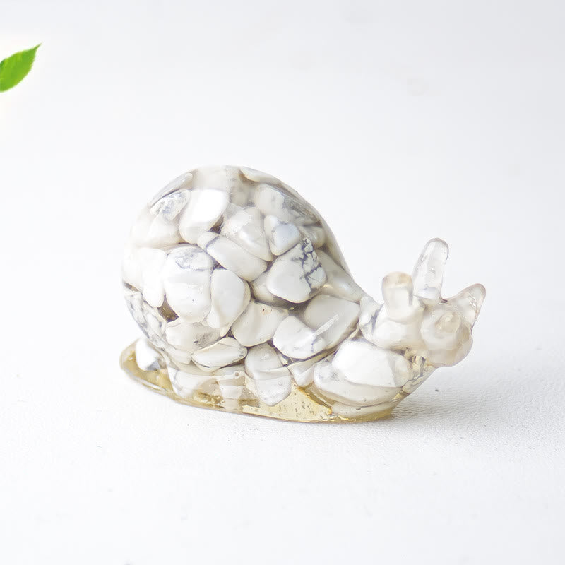 Olivenorma Crystal Epoxy Snail Gemstone Decoration - White Turquoise - image 43