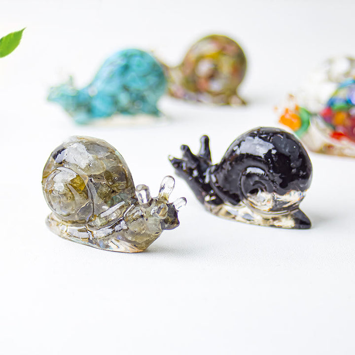 Olivenorma Crystal Epoxy Snail Gemstone Decoration - image 2