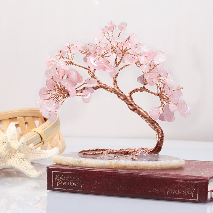 Olivenorma Natural Crystal Stone Feng Shui Tree - Rose Quartz - image 5