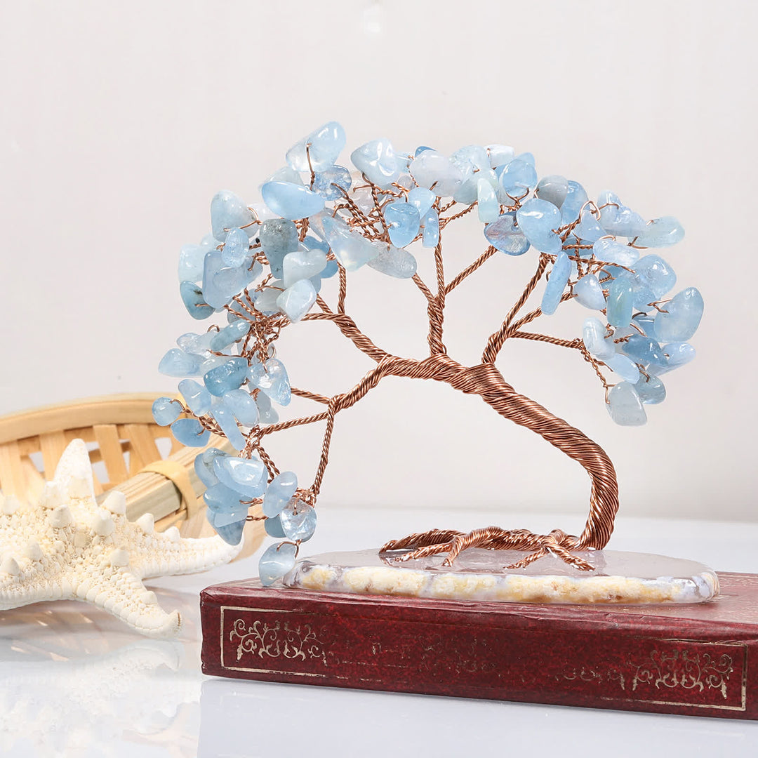 Olivenorma Natural Crystal Stone Feng Shui Tree - Aquamarine - image 3