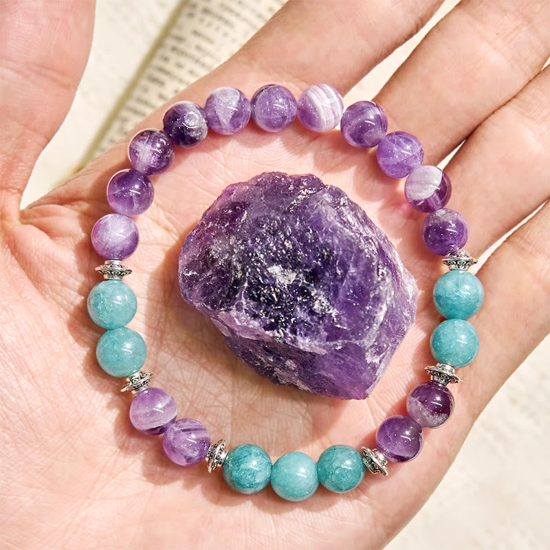 Olivenorma "Seraphic" Amethyst & Aquamarine Harmony Bracelet - image 3