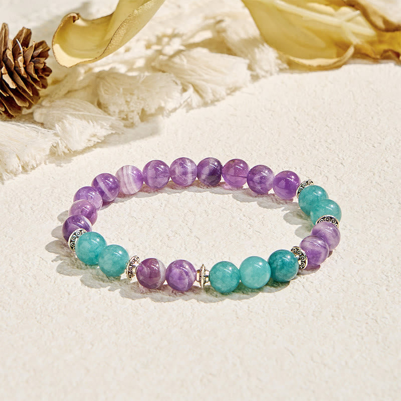 Olivenorma "Seraphic" Amethyst & Aquamarine Harmony Bracelet - Natural Stone - image 0
