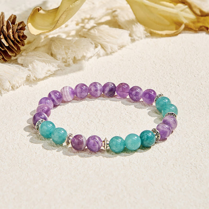 Olivenorma "Seraphic" Amethyst & Aquamarine Harmony Bracelet - Natural Stone - image 0