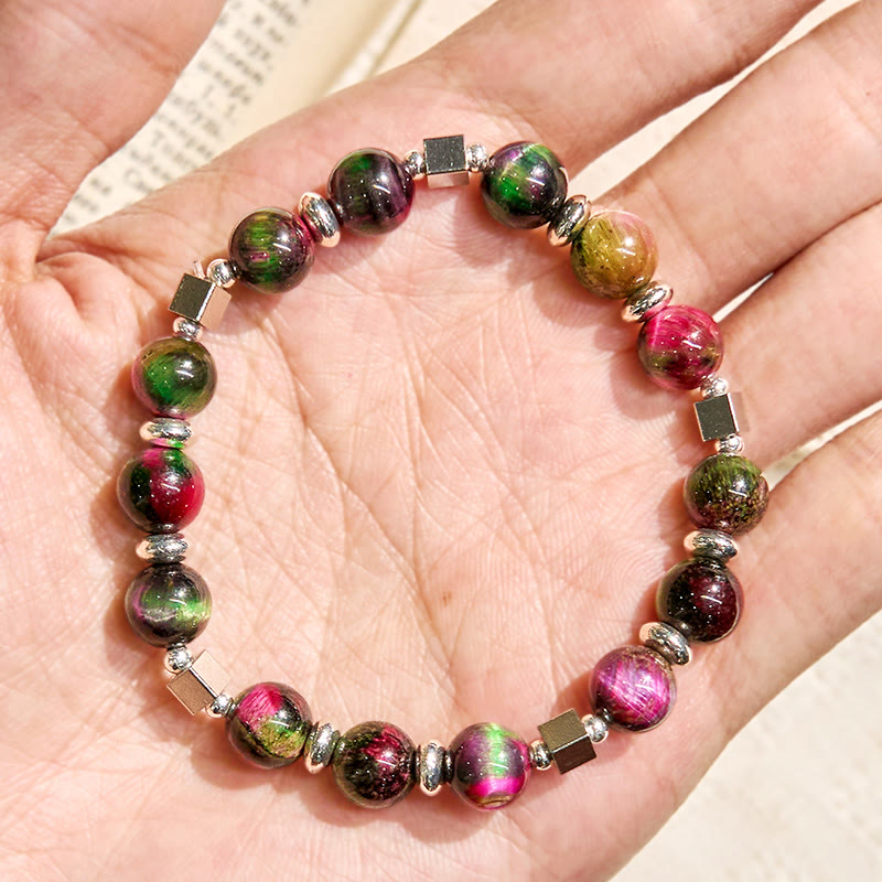 Olivenorma "Celestial Pulse" Galaxy Tiger's Eye Anxiety Relief Essential Oil Bracelet - image 6
