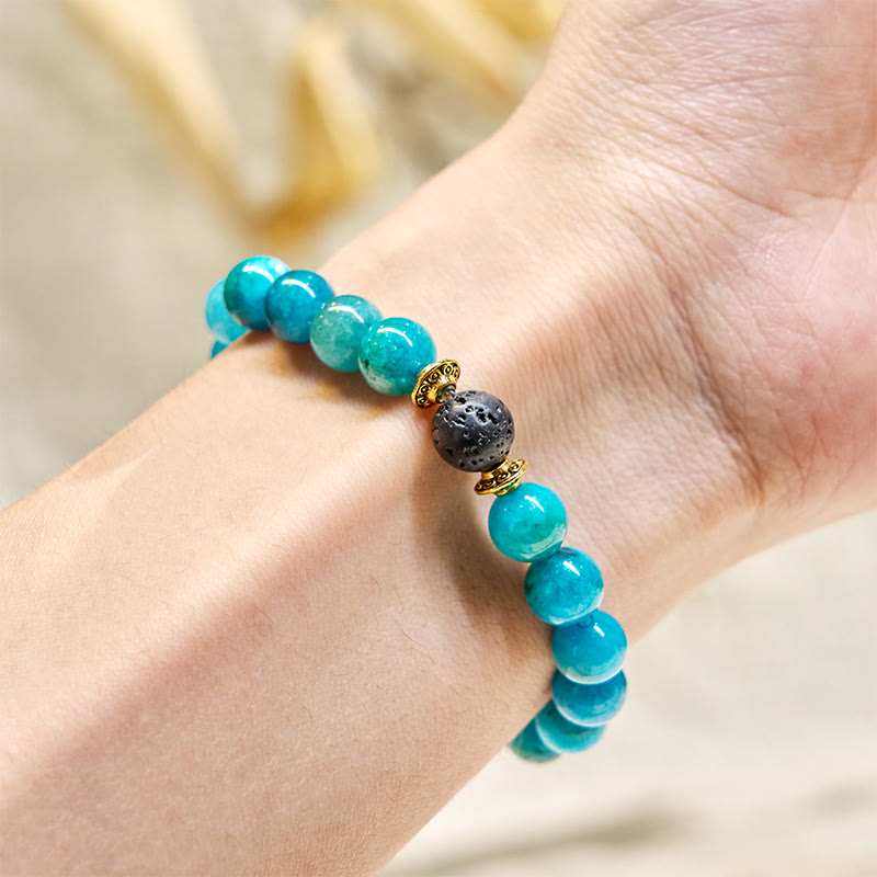 Olivenorma "Balmaara Essence" Blue Apatite Throat Chakra Essential Oil Bracelet - image 5
