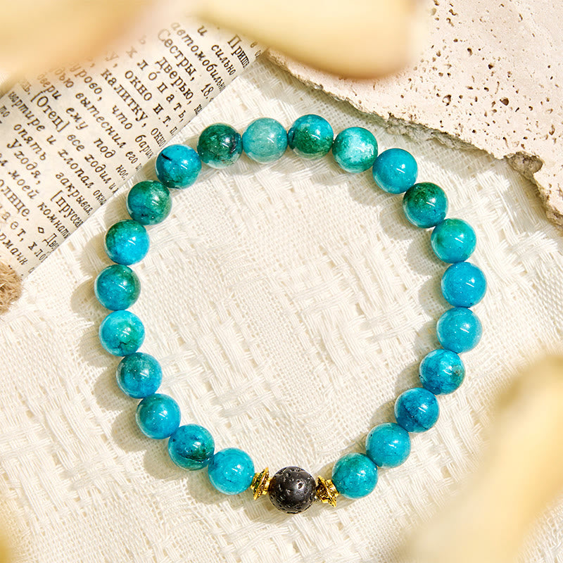 Olivenorma "Balmaara Essence" Blue Apatite Throat Chakra Essential Oil Bracelet - image 7