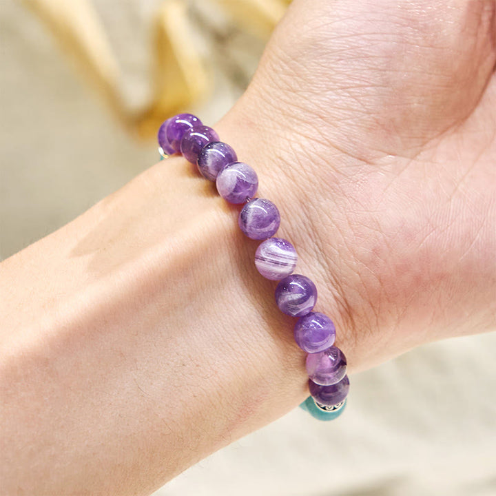 Olivenorma "Seraphic" Amethyst & Aquamarine Harmony Bracelet - image 2