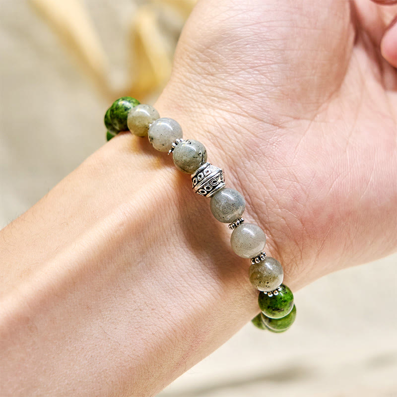 Olivenorma "​​Speckled Shine​​" Jade & Labradorite Growth Bracelet - image 1