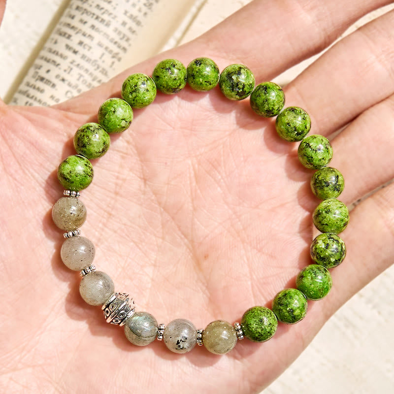 Olivenorma "​​Speckled Shine​​" Jade & Labradorite Growth Bracelet - image 2
