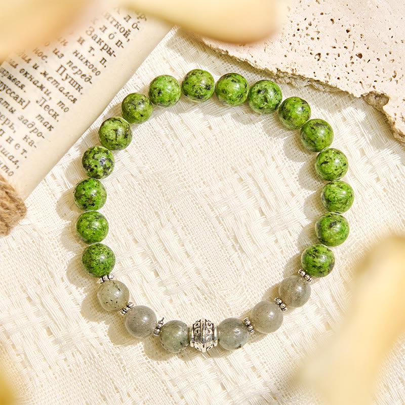 Olivenorma "​​Speckled Shine​​" Jade & Labradorite Growth Bracelet - image 3