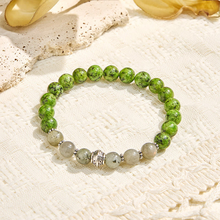 Olivenorma "​​Speckled Shine​​" Jade & Labradorite Growth Bracelet - image 4