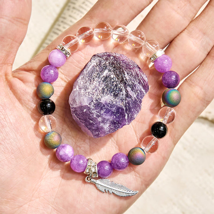 Olivenorma "Earth Song" Feather Charm Cleansing Bracelet - image 2