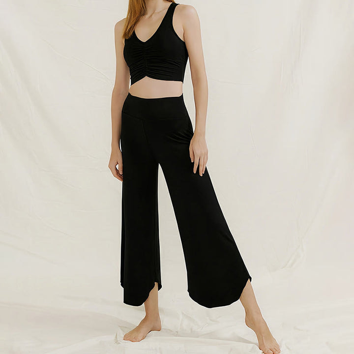 Olivenorma Plain Color Soft Flare Nylon Women's  Yoga Lounge Pants - image 6