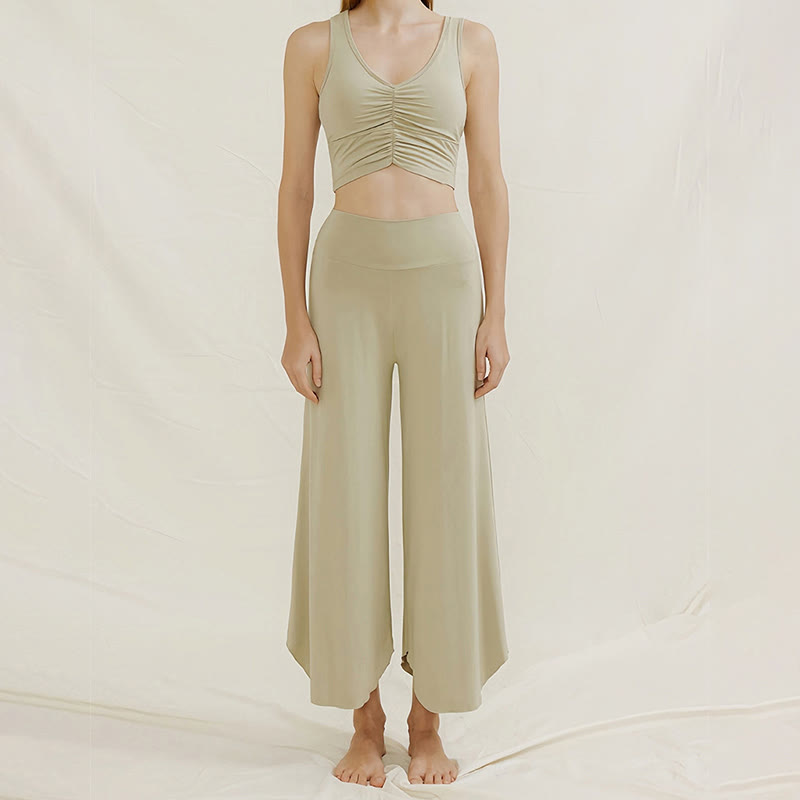 Olivenorma Plain Color Soft Flare Nylon Women's  Yoga Lounge Pants - image 1