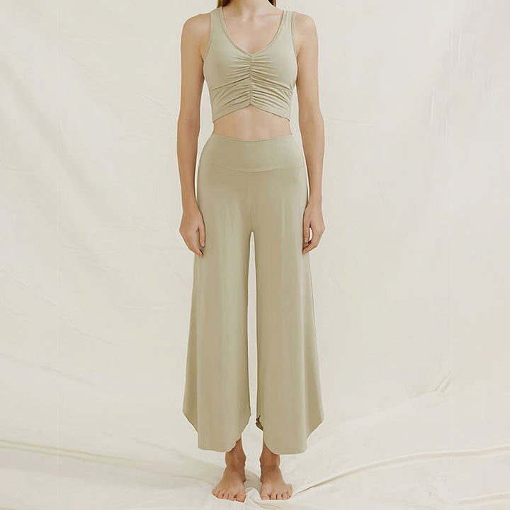 Olivenorma Plain Color Soft Flare Nylon Women's  Yoga Lounge Pants - image 1