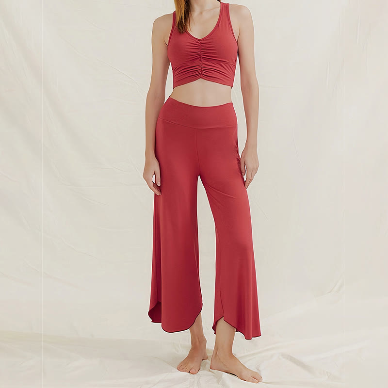 Olivenorma Plain Color Soft Flare Nylon Women's  Yoga Lounge Pants - image 13