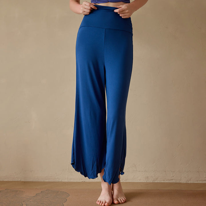 Olivenorma Plain Color Stretchy Cropped Lycra Fabric Flare Women's Yoga Pants - image 10