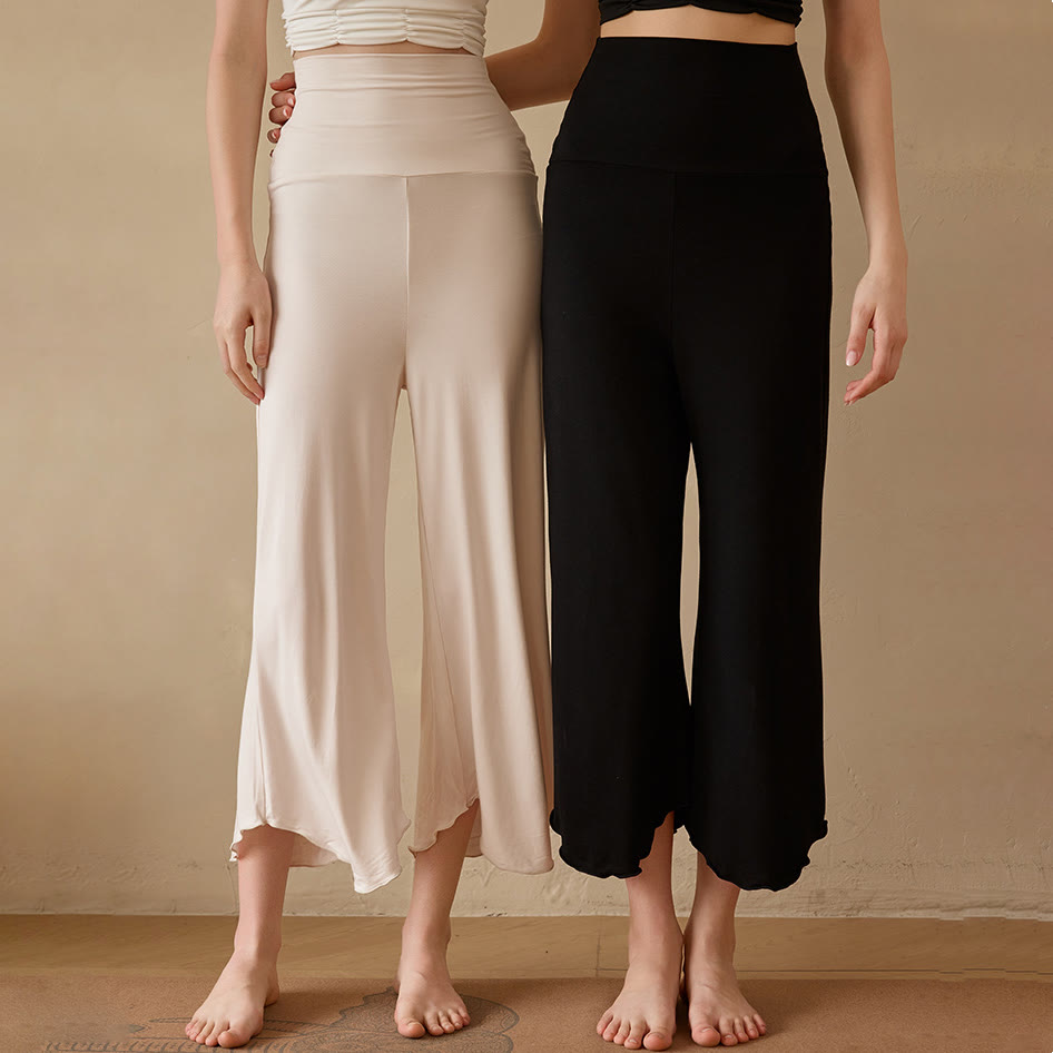 Olivenorma Plain Color Stretchy Cropped Spandex Fabric Flare Women's Yoga Pants - image 0