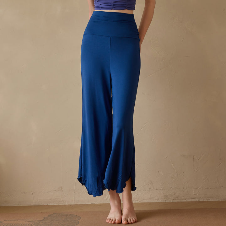 Olivenorma Plain Color Stretchy Cropped Spandex Fabric Flare Women's Yoga Pants - image 11