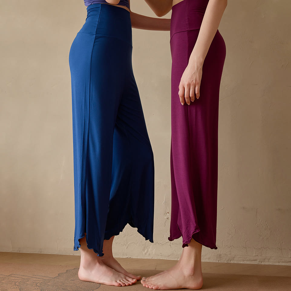 Olivenorma Plain Color Stretchy Cropped Lycra Fabric Flare Women's Yoga Pants - image 13