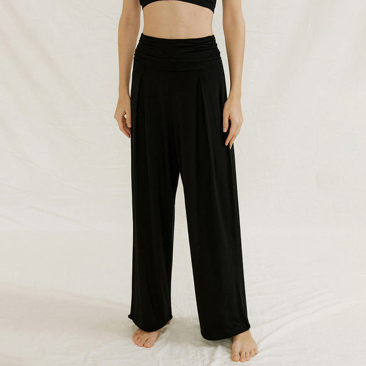 Olivenorma Plain Color Nylon Adjustable Wide-Leg Flow Women's  Yoga Pants - image 12