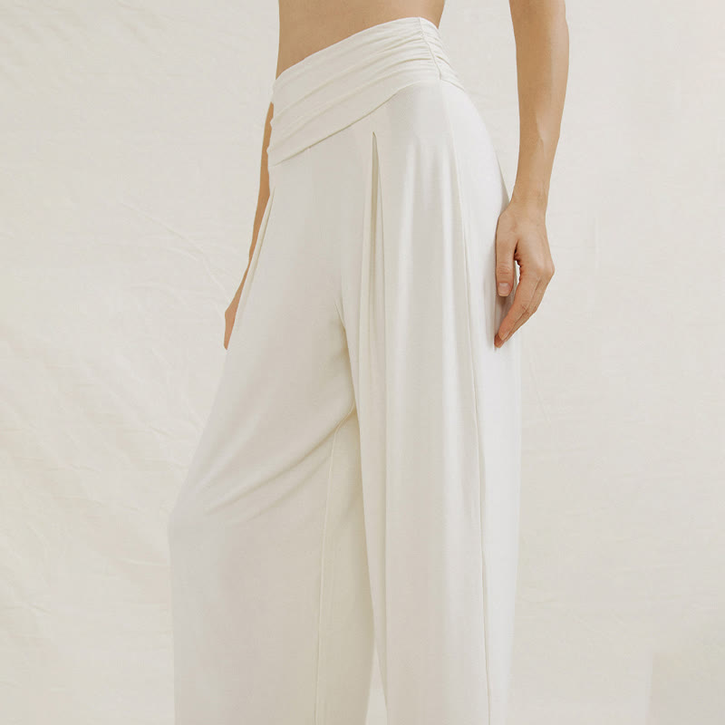 Olivenorma Plain Color Nylon Adjustable Wide-Leg Flow Women's  Yoga Pants - image 7