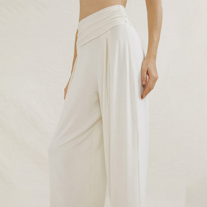 Olivenorma Plain Color Nylon Adjustable Wide-Leg Flow Women's  Yoga Pants - image 7