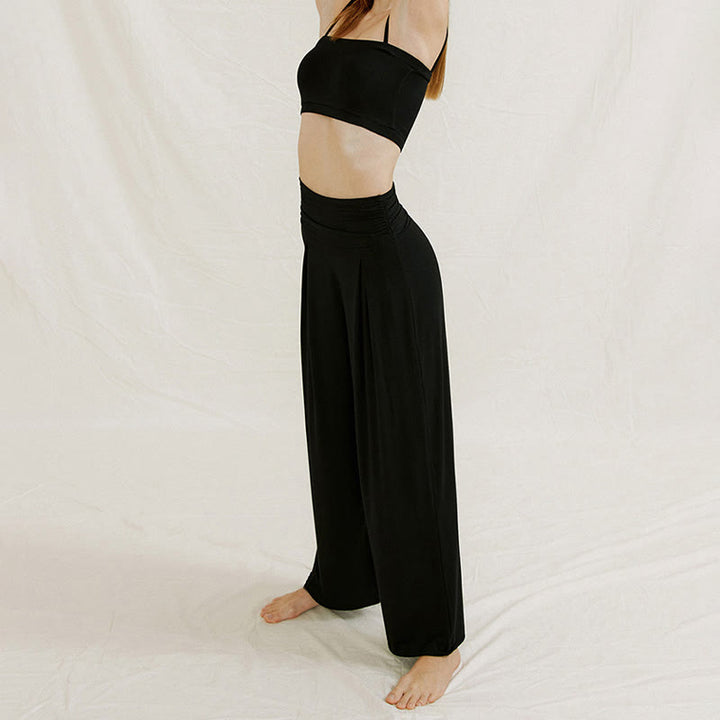 Olivenorma Plain Color Nylon Adjustable Wide-Leg Flow Women's  Yoga Pants - image 14