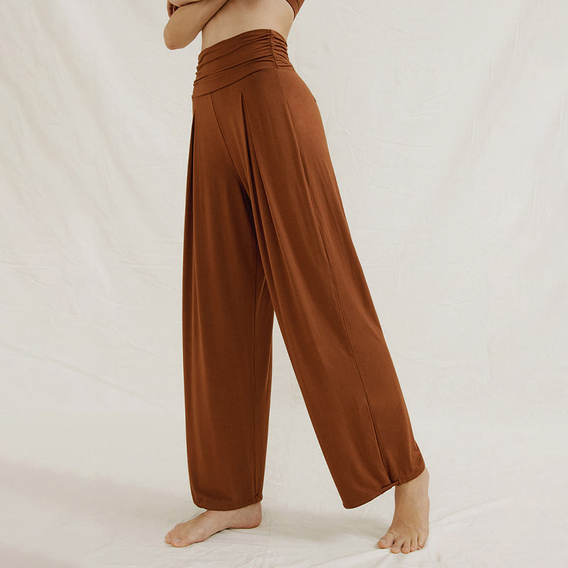 Olivenorma Plain Color Nylon Adjustable Wide-Leg Flow Women's  Yoga Pants - image 1