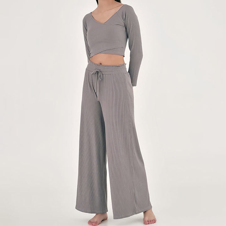 Olivenorma Plain Color Casual High-Waist Relaxed Women's Yoga Pants - image 11