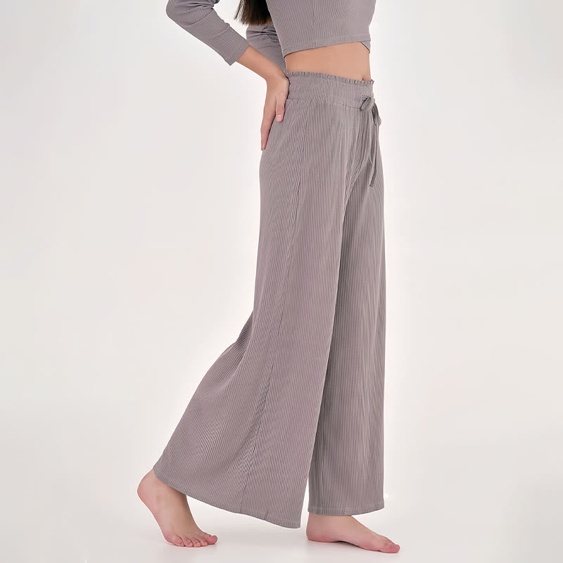 Olivenorma Plain Color Casual High-Waist Relaxed Women's Yoga Pants - image 15
