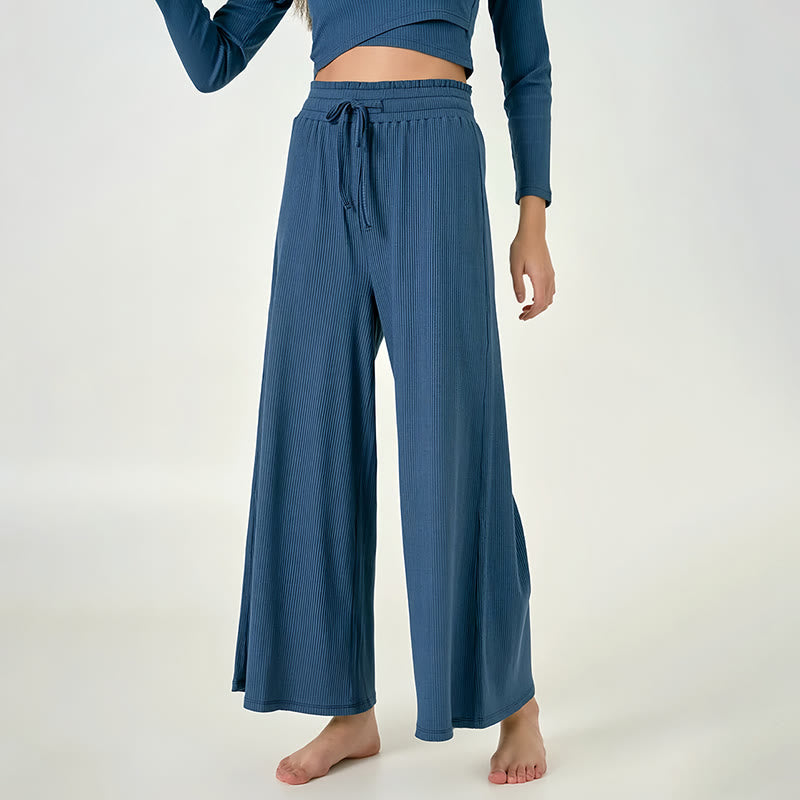 Olivenorma Plain Color Casual High-Waist Relaxed Women's Yoga Pants - image 2