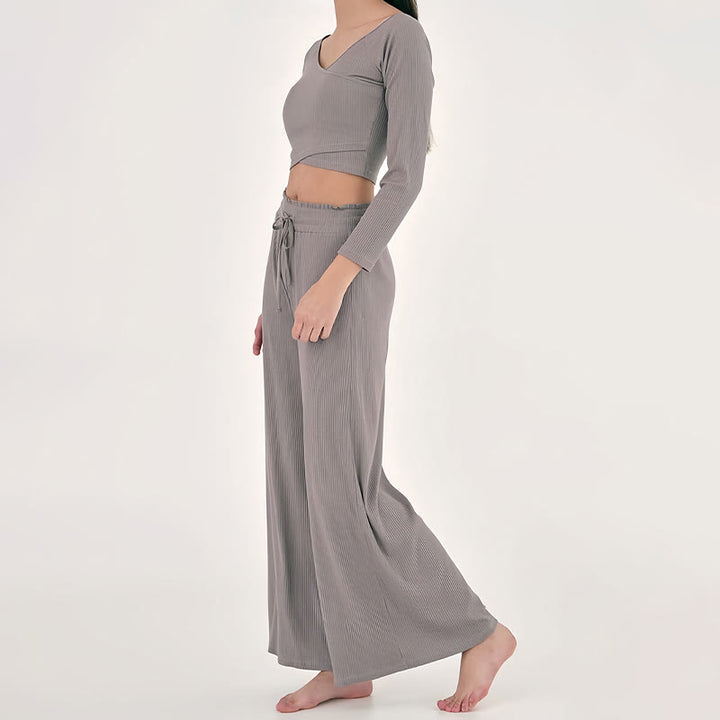 Olivenorma Plain Color Casual High-Waist Relaxed Women's Yoga Pants - image 14