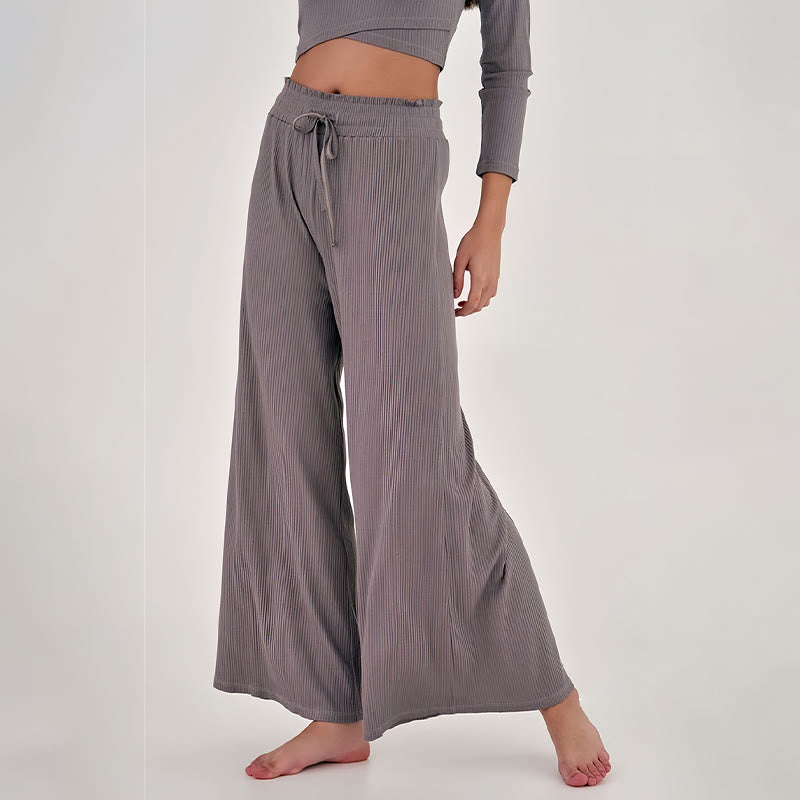 Olivenorma Plain Color Casual High-Waist Relaxed Women's Yoga Pants - image 16