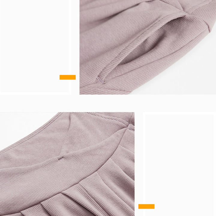 Olivenorma Plain Color Lantern Nylon Cuffed Women's  Yoga Pants with Pockets - image 10