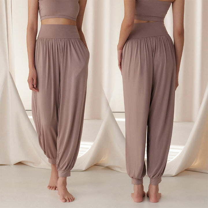 Olivenorma Plain Color Airflow Bloomers  Women's Yoga Pants with Pockets - Lotus Pink - L - image 0