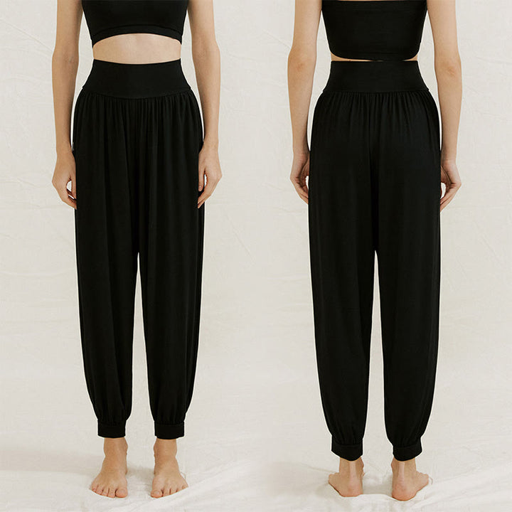 Olivenorma Plain Color Airflow Bloomers  Women's Yoga Pants with Pockets - Black - L - image 20