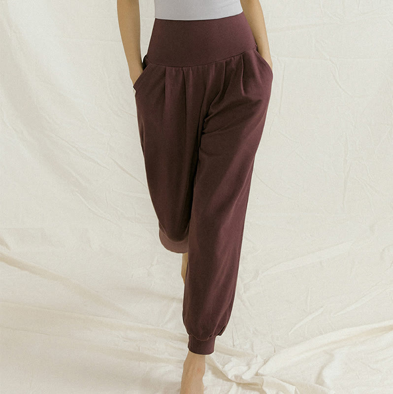 Olivenorma Plain Color Nylon Straight Bloomers Women's Yoga Pants with Pockets - image 10