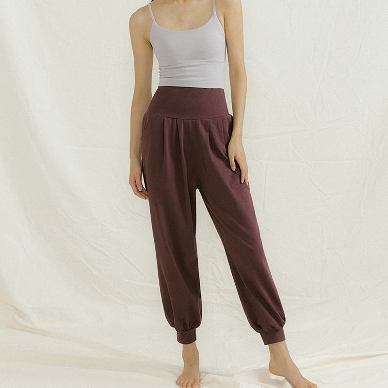 Olivenorma Plain Color Nylon Straight Bloomers Women's Yoga Pants with Pockets - image 11