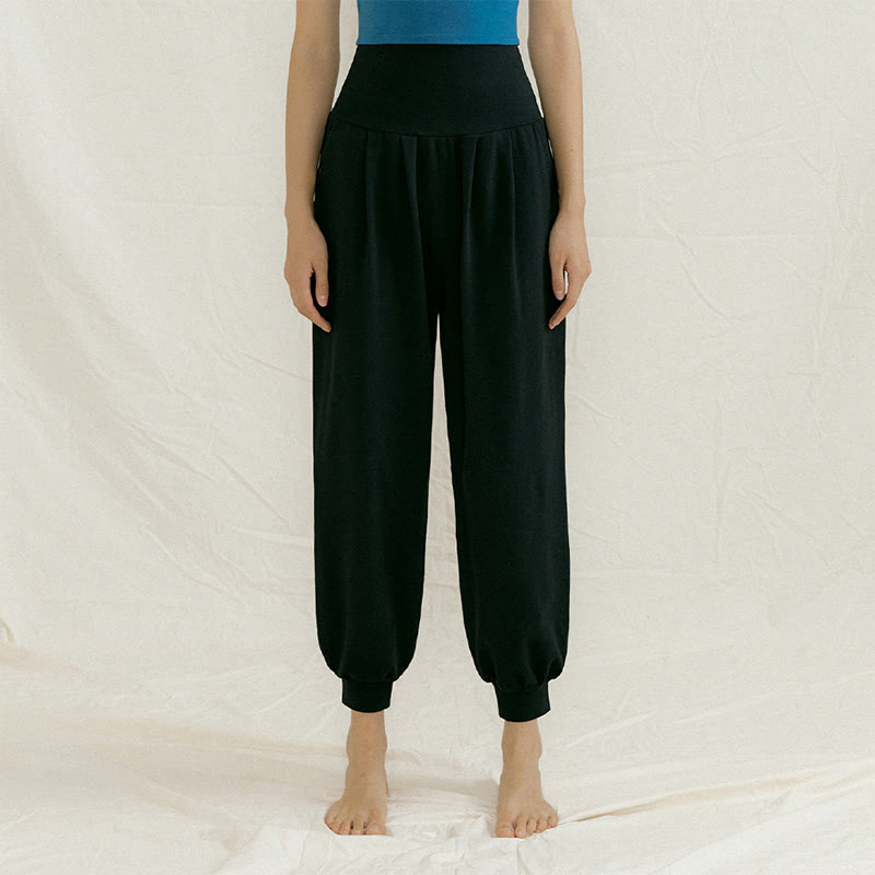 Olivenorma Plain Color Nylon Straight Bloomers Women's Yoga Pants with Pockets - image 1