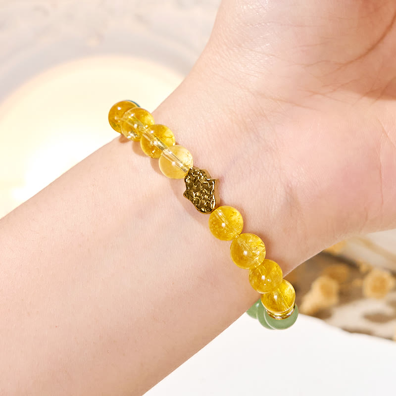 Olivenorma "​​Sunluck Flow" Citrine & Green Aventurine Prosperity Bracelet - image 1
