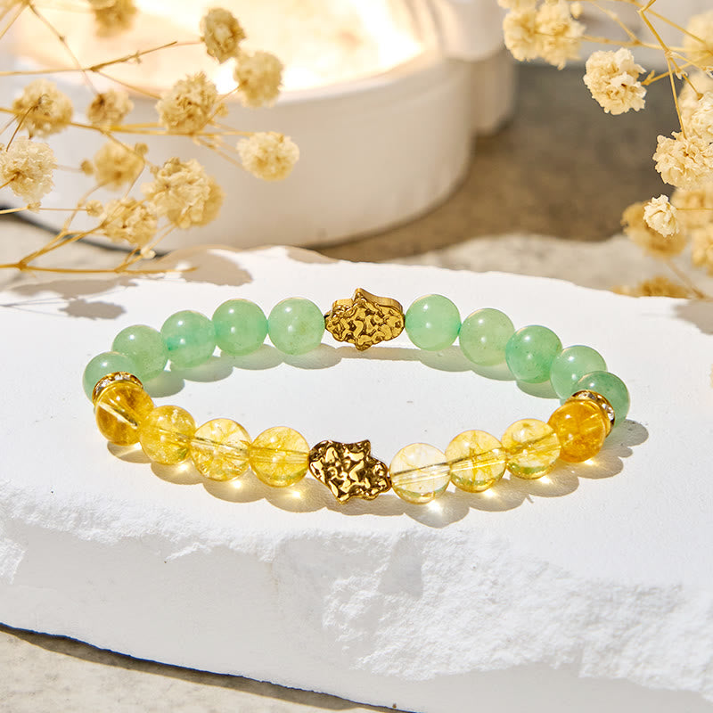 Olivenorma "​​Sunluck Flow" Citrine & Green Aventurine Prosperity Bracelet - image 5