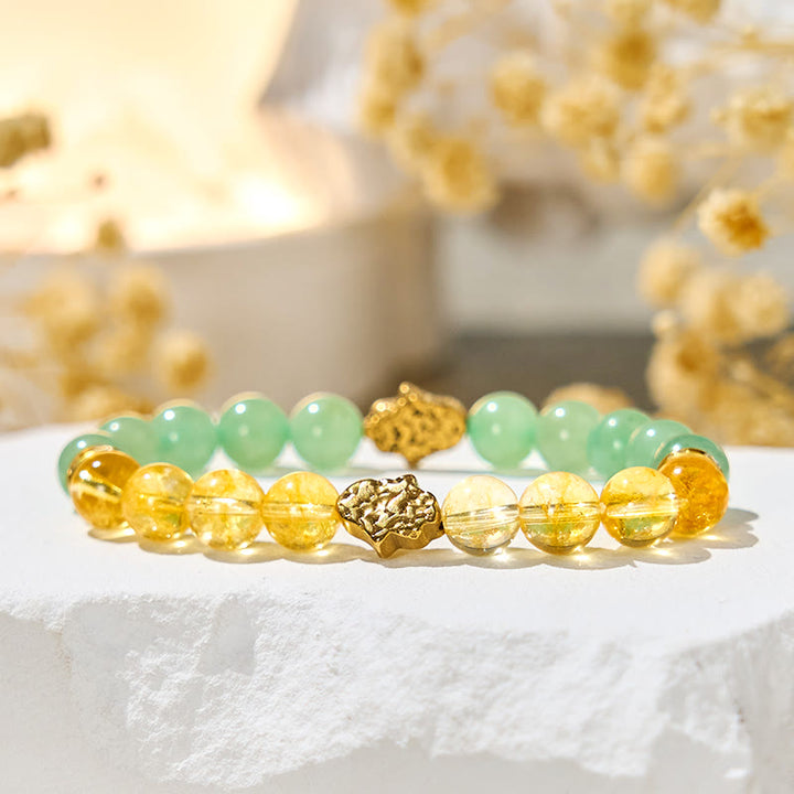 Olivenorma "​​Sunluck Flow" Citrine & Green Aventurine Prosperity Bracelet - image 4