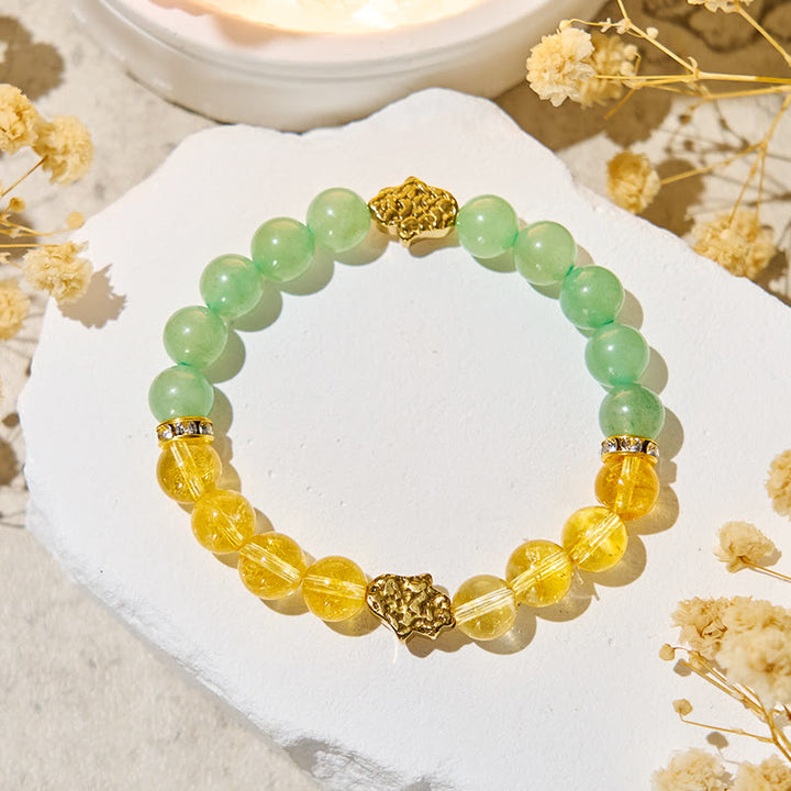 Olivenorma "​​Sunluck Flow" Citrine & Green Aventurine Prosperity Bracelet - image 3