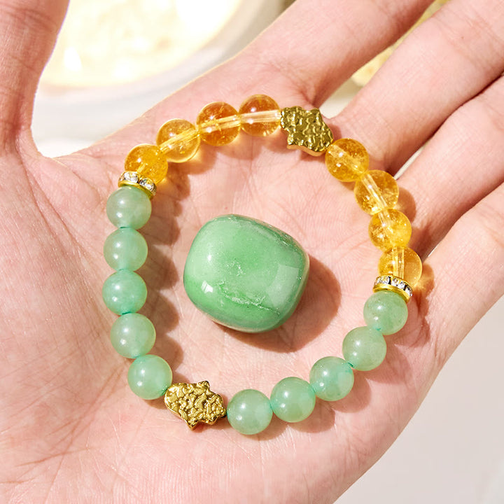 Olivenorma "​​Sunluck Flow" Citrine & Green Aventurine Prosperity Bracelet - image 2