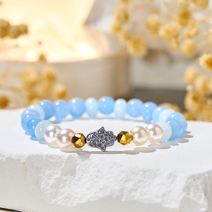 Olivenorma "​​Misty Glow" Aquamarine Tranquility Bracelet - Natural Stone - image 0