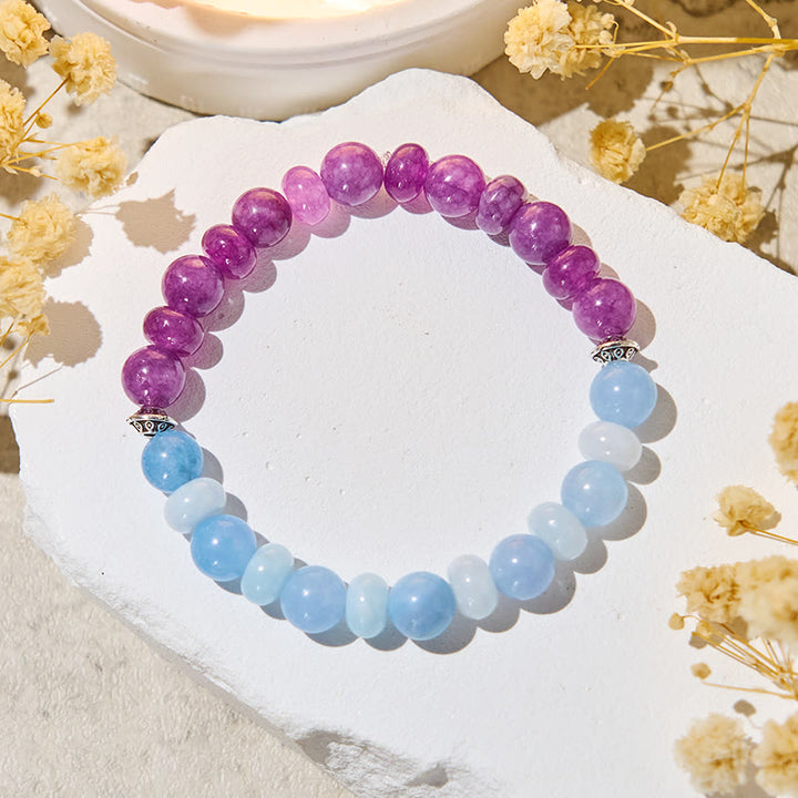 Olivenorma "​​Luna Mist" Aquamarine & Amethyst Emotional Balance Bracelet - image 3