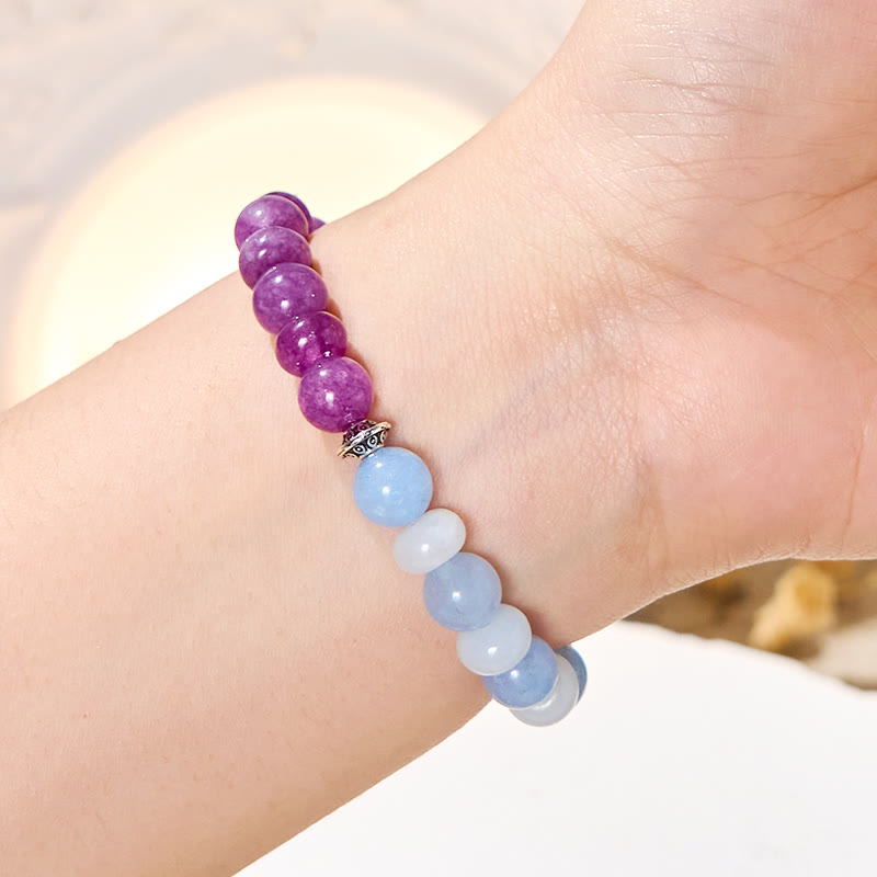 Olivenorma "​​Luna Mist" Aquamarine & Amethyst Emotional Balance Bracelet - image 2